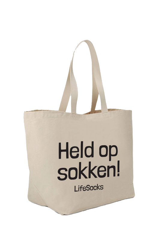 Held op sokken - LifeSocks canvas tas