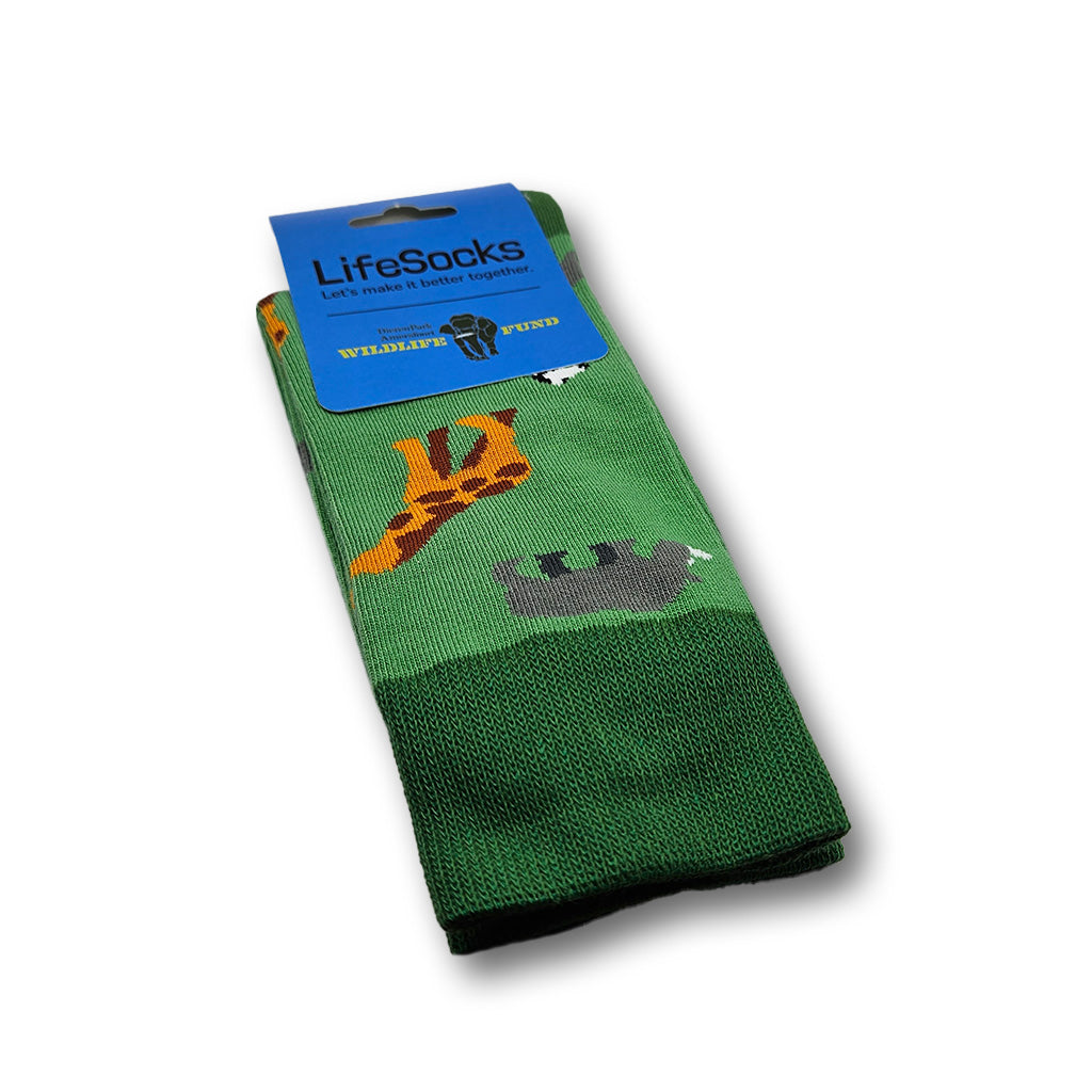 Wildlife Fund - Giraf, Zebra, Neushoorn sokken